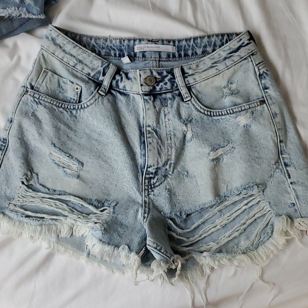 Zara trafaluc denim shors